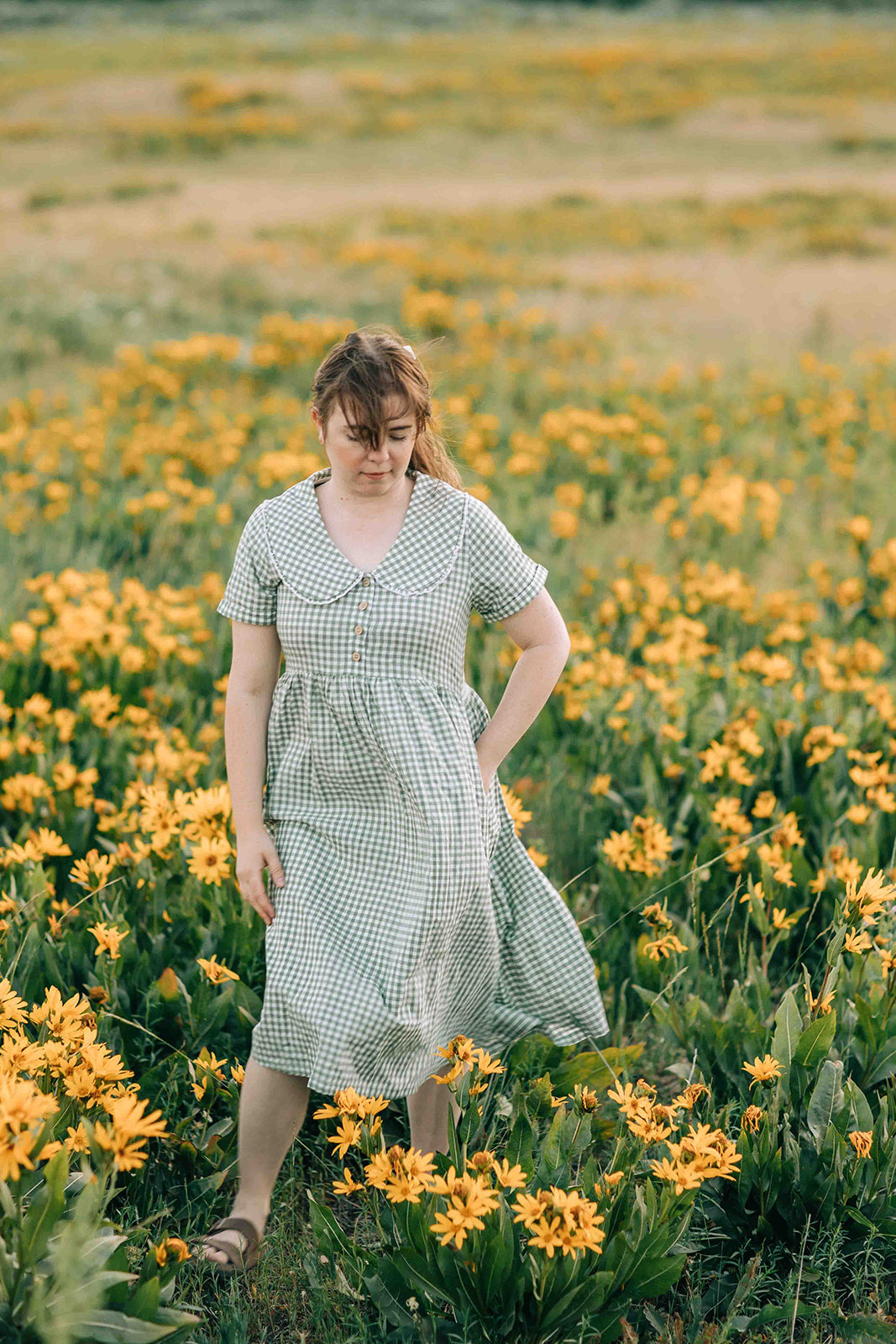 Willow Dress - Green Gingham